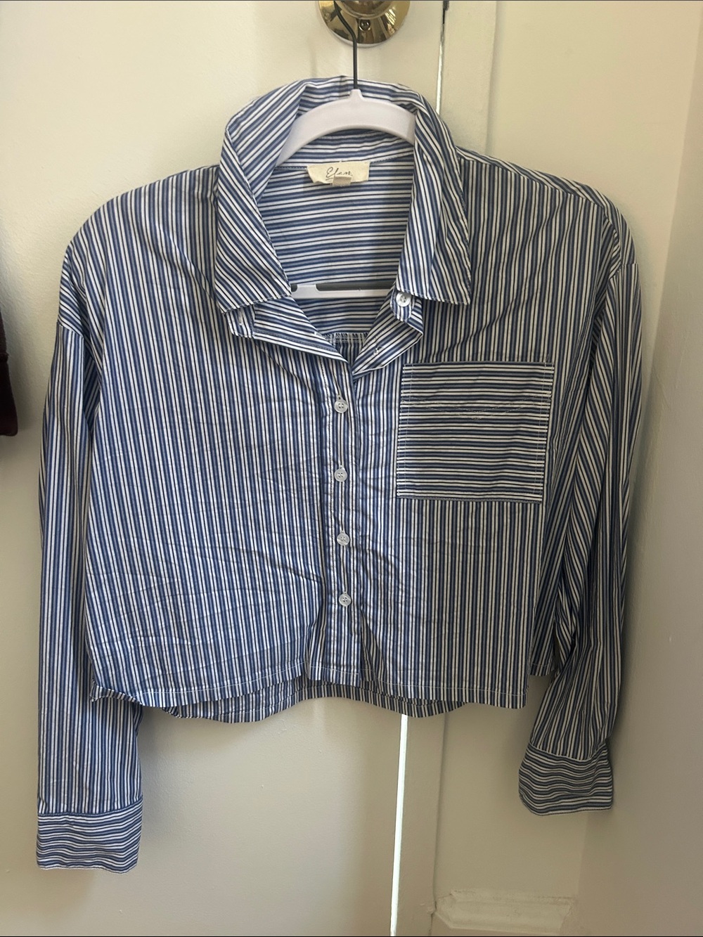 Blue Striped Button-Down Shirt
